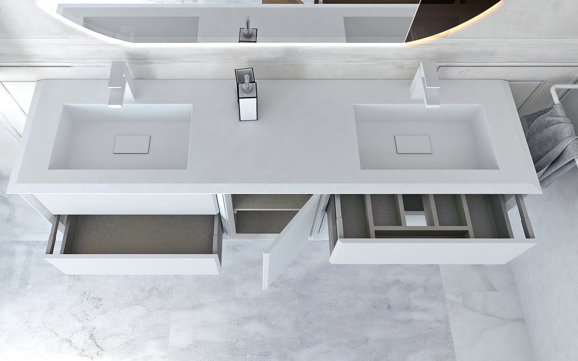 Мебель для ванной CEZARES BELLAGIO 175 White Stone - Вид №3