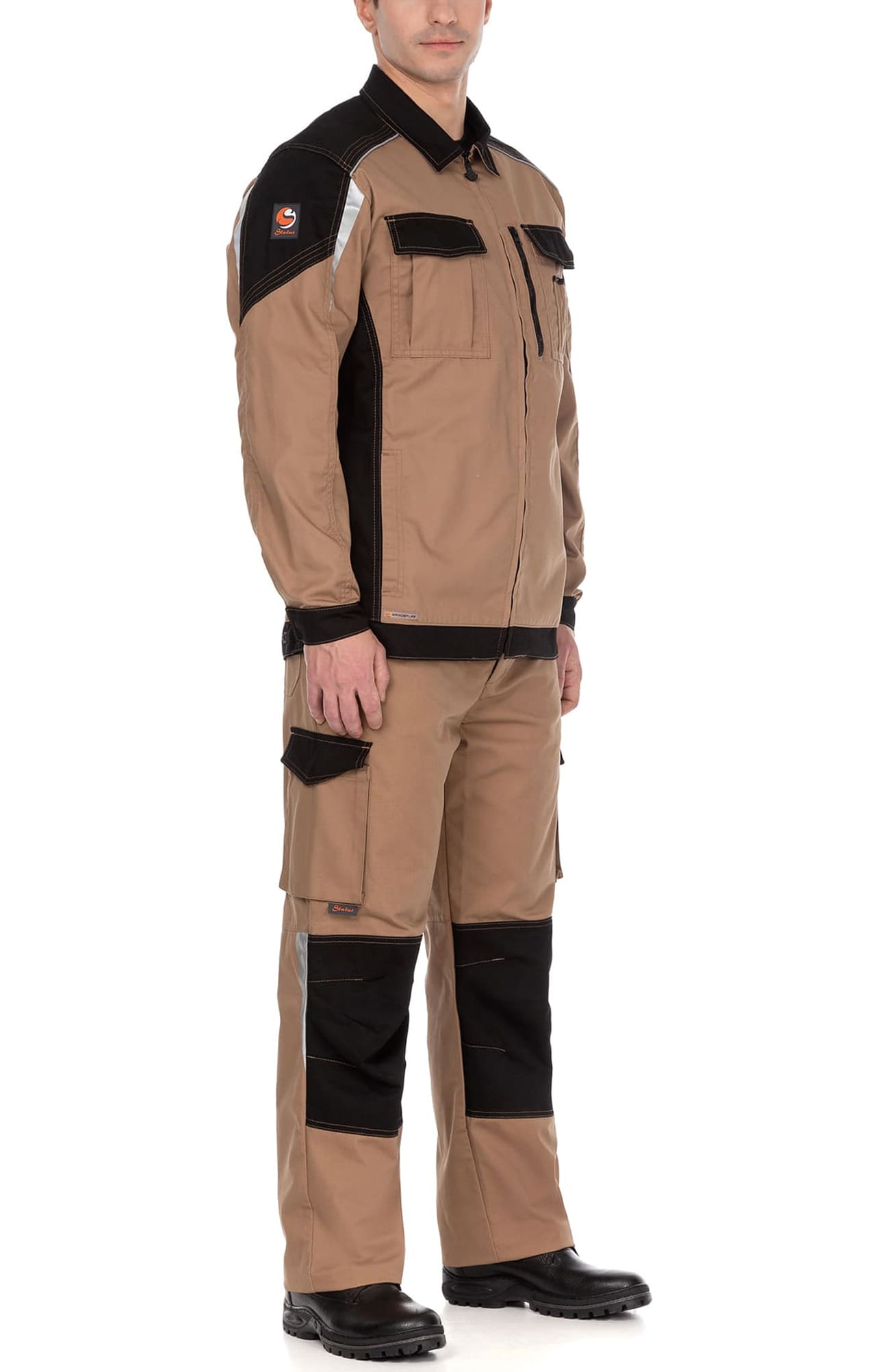 70071 Костюм  NEW бежевый с черным STATUS  Летняя спецодежда  размер 60-62/182-188  - Вид №13