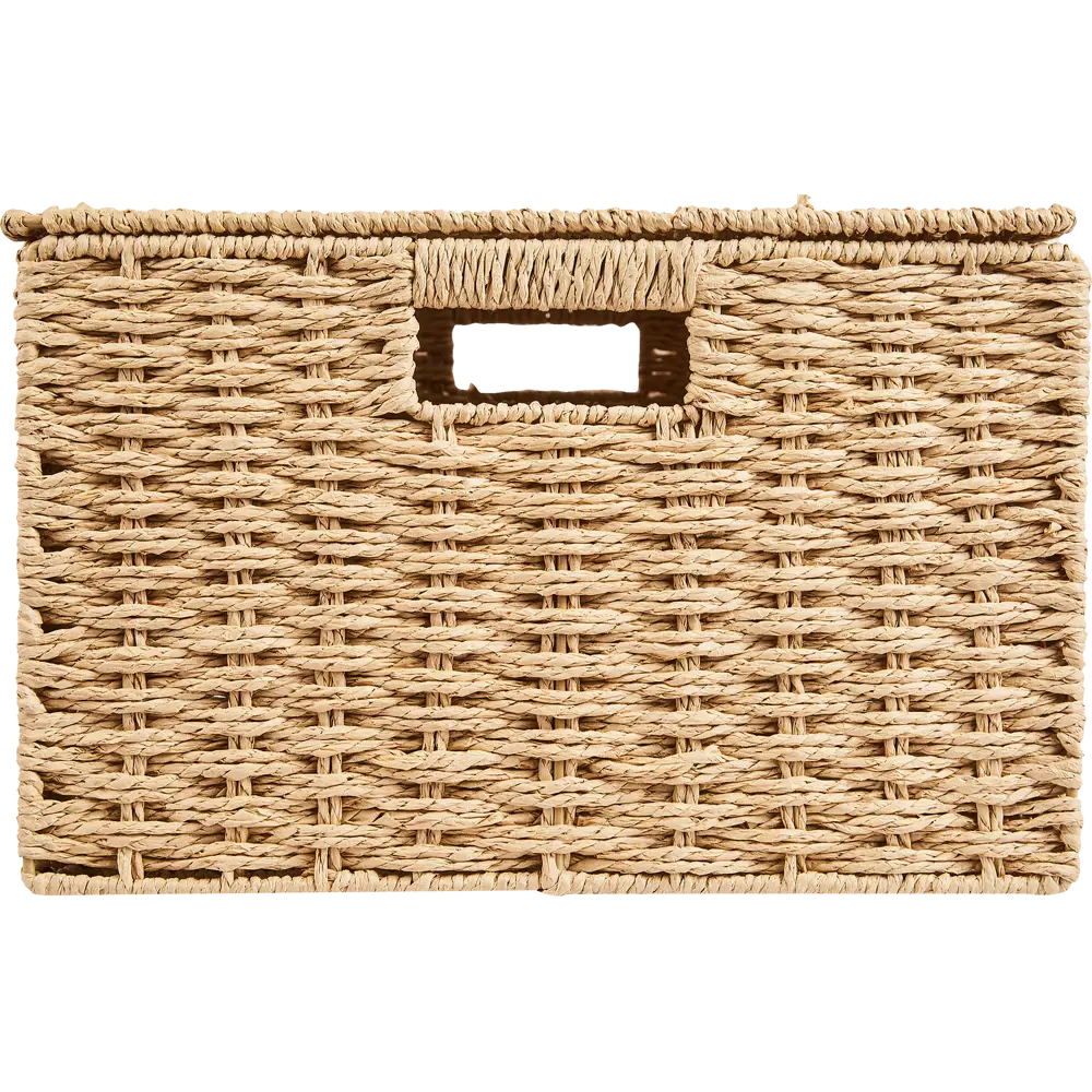 Корзина с крышкой для хранения 45x21x33 см бумага цвет бежевый 89344341 STLM-2198218 SPACEO Kub - Вид №4