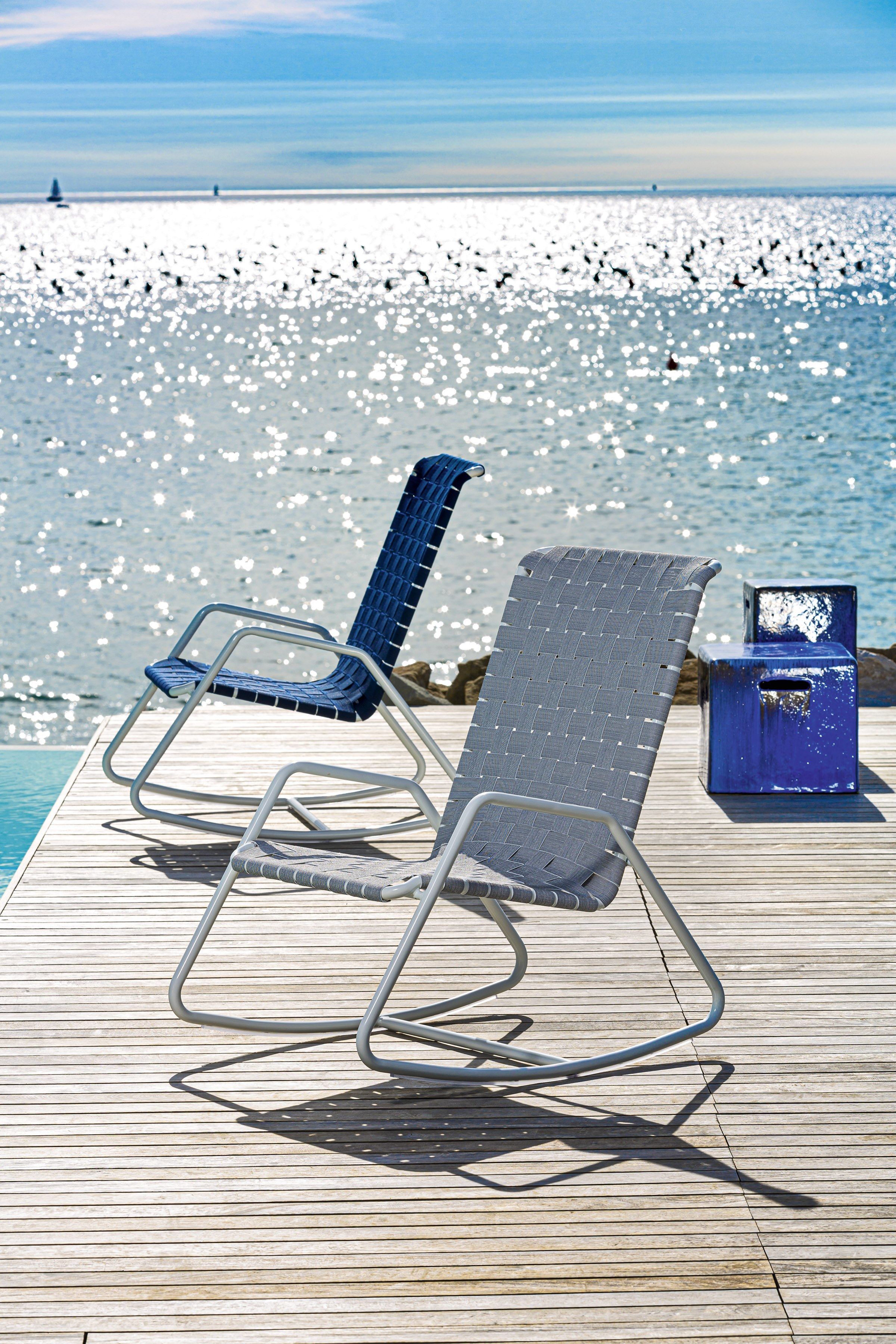 Кресло-качалка с порошковым покрытием из алюминия с подлокотниками Gervasoni Gervasoni Outdoor ARCH-00053592 - Вид №3