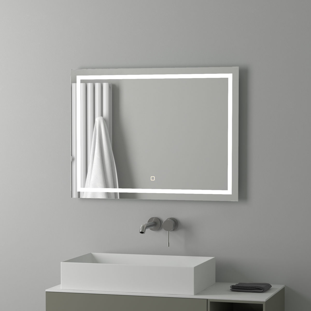 BY 2435 Зеркало со встроенным LED-светильником 24 W EVOFORM Ledline - Вид №5