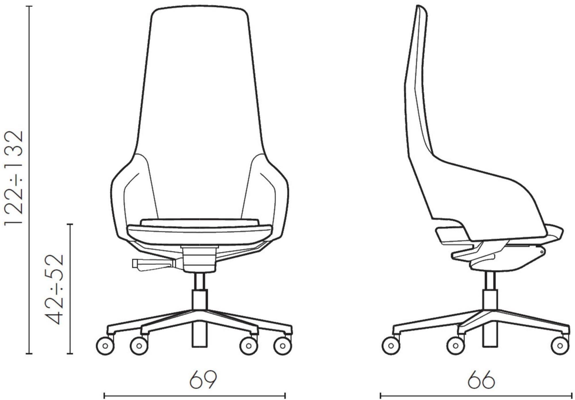 Sinetica Регулируемое по высоте кресло для руководителя из кожи с 5 спицами и высокой спинкой Captain sun-id-1454172 - Вид №6