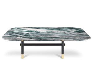 Прямоугольный журнальный столик из мрамора и дерева
