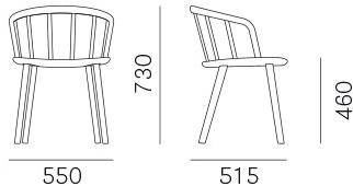 Pedrali Стул ясень с подлокотниками со встроенной подушкой Nym 2835 - Вид №6