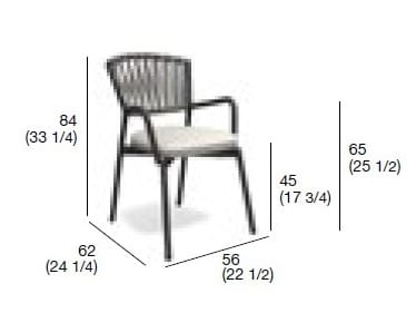 Садовый стул с ремнями и подлокотниками из тикового дерева RODA Piper ARCH-00013017 - Вид №2