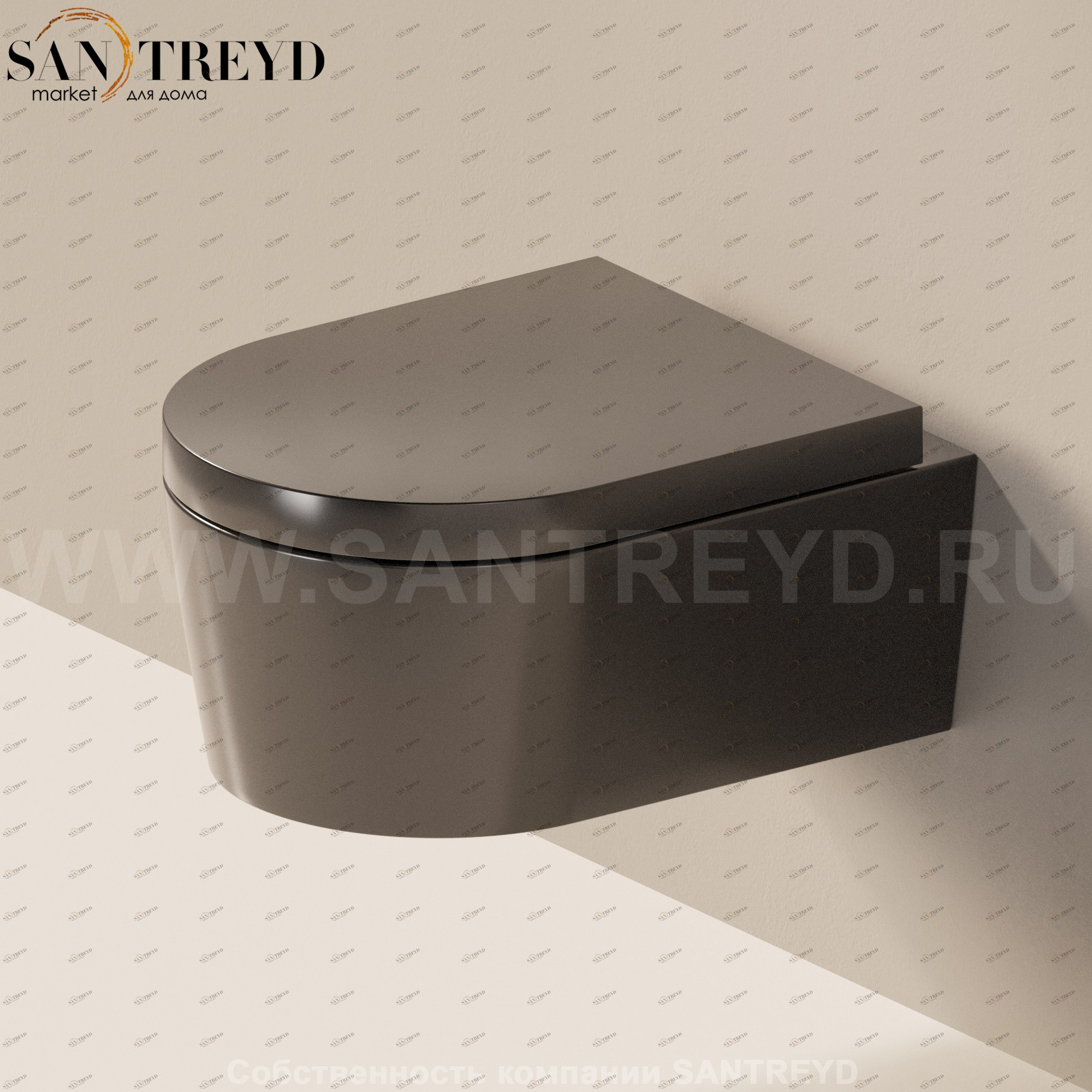 50649017 Подвесной унитаз настенный Черный Ceramica Flaminia Link Италия