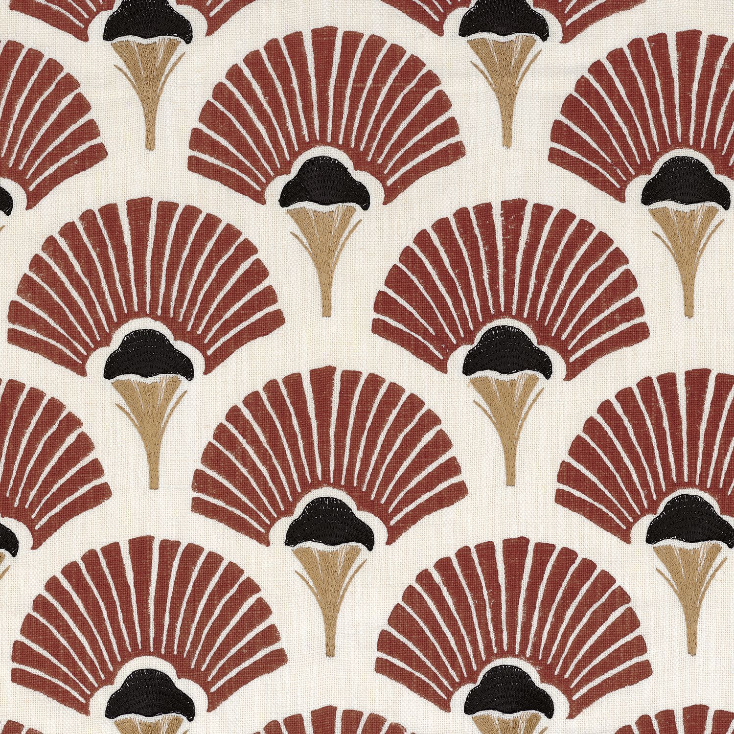 Льняная и хлопковая ткань для штор с цветочным рисунком Casamance Linefolia ARCH-00106312 - Вид №7