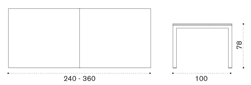 Металлический выдвижной прямоугольный садовый стол Ethimo ARCH-00106854 - Вид №3