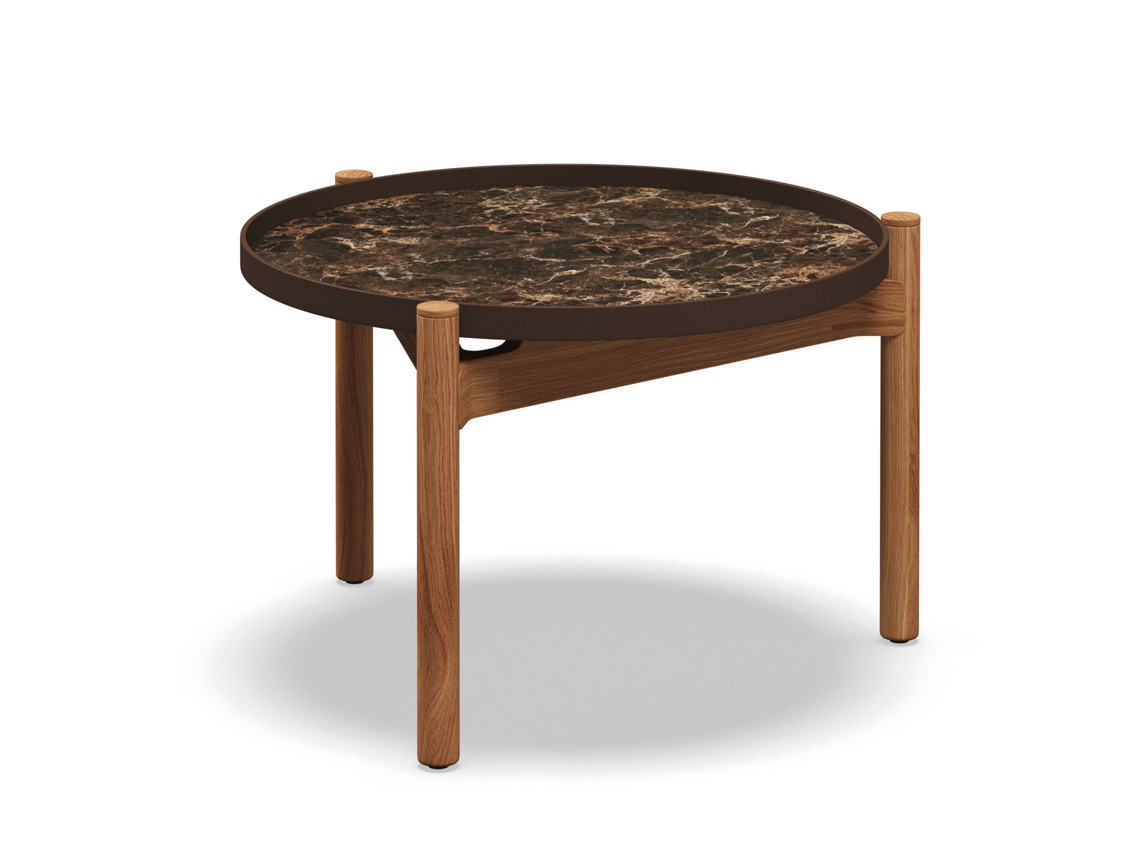 Круглый стол из тикового дерева и керамики Gloster SEPAL ARCH-00002191 - Вид №1