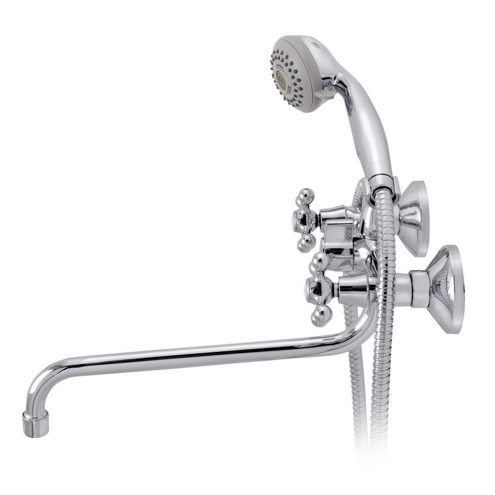 R1002 Смеситель для ванны Eco с двумя рукоятками Raiber  - Вид №2