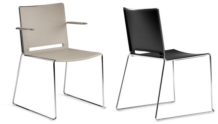 Arte & D Стул для конференций, штабелируемый салазками, из полипропилена, с подлокотниками Kubika C1512 v - Вид №1
