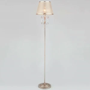 Торшер с абажуром с подвесками серебро Eurosvet 01052/1 EUROSVET LIONA 00-3908825 Прозрачный;серебро