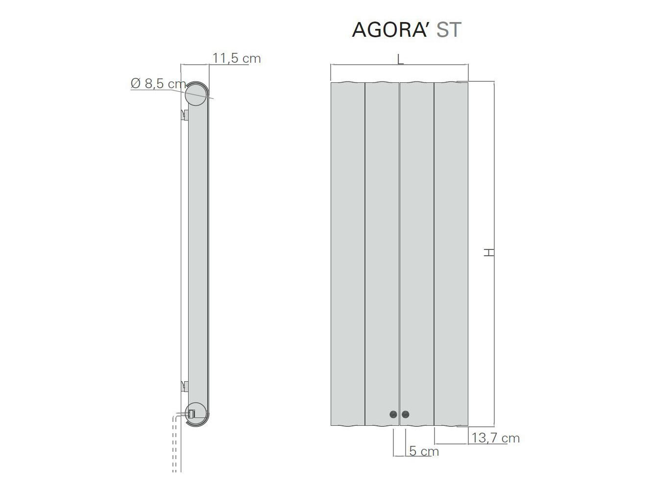 Настенный алюминиевый горизонтальный полотенцесушитель Tubes Elements ARCH-00091929 - Вид №8
