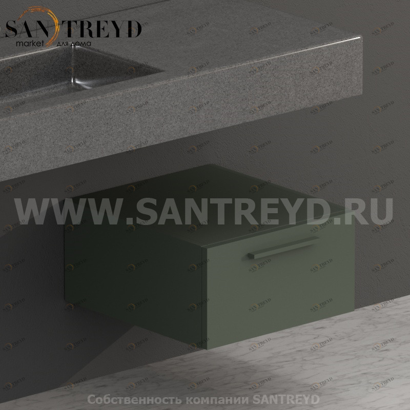 S04524FE2 Тумба с 1 ящиком 45 см зеленая Globo ARREDO WOOD Италия Ceramica Globo