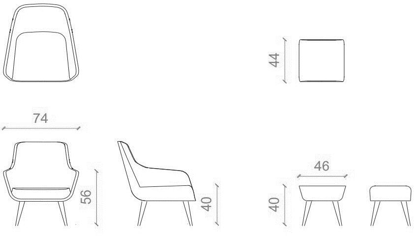 B&T Design Кресло из ткани с подлокотниками Lamy sun-id-1446021 - Вид №4