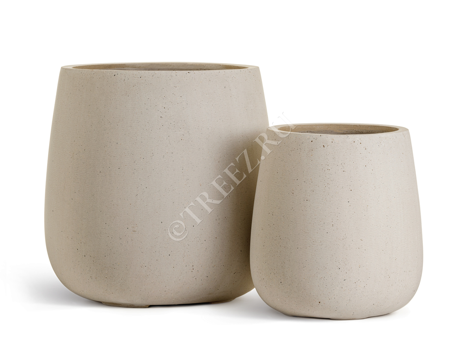 41.3321-02-072-BE-34 Кашпо  Effectory - серия Beton - Design-Чаша - Белый песок Цветочная коллекция 