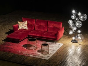 Gobbo Salotti Секционный диван со съемным чехлом из ткани с шезлонгом