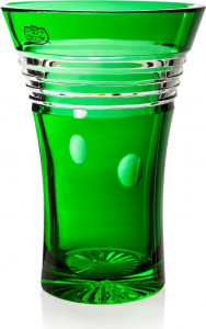 10588754 Cristal de Paris Ваза Cristal de Paris 30см "Круг" (зеленая) Хрусталь