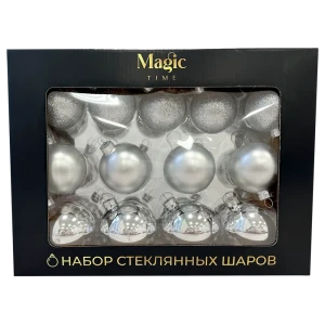 89381650 Набор елочных украшений Подвес ø5 см стекло серебряный 26 шт. STLM-1441038