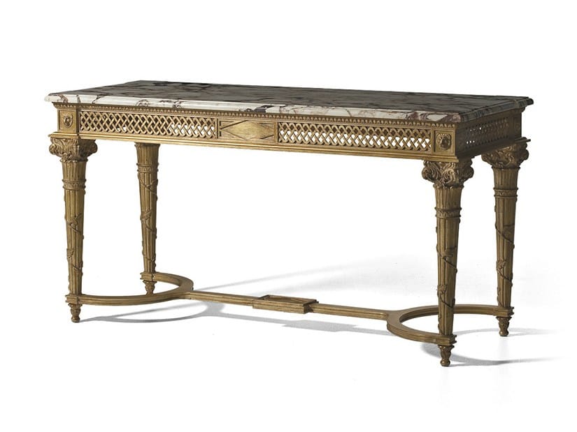 Деревянная консоль с мраморной столешницей OAK Галерея ARCH-00103267 - Вид №1