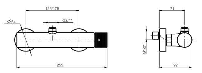 Внешний смеситель для душа с 2 отверстиями Rubinetterie Frattini Gaia S ARCH-00067078 - Вид №2