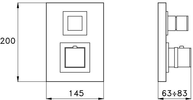 RUBINETTERIE STELLA Термостатический смеситель для душа Bamboo quadro sun-id-1453226 - Вид №1
