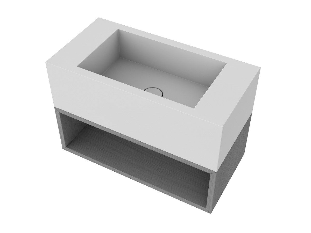 Квадратная подвесная раковина из твердой поверхности MOMA Design CUBANITO ARCH-00037366 - Вид №6