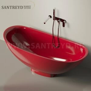 Ванна пристенная IO e SI красная