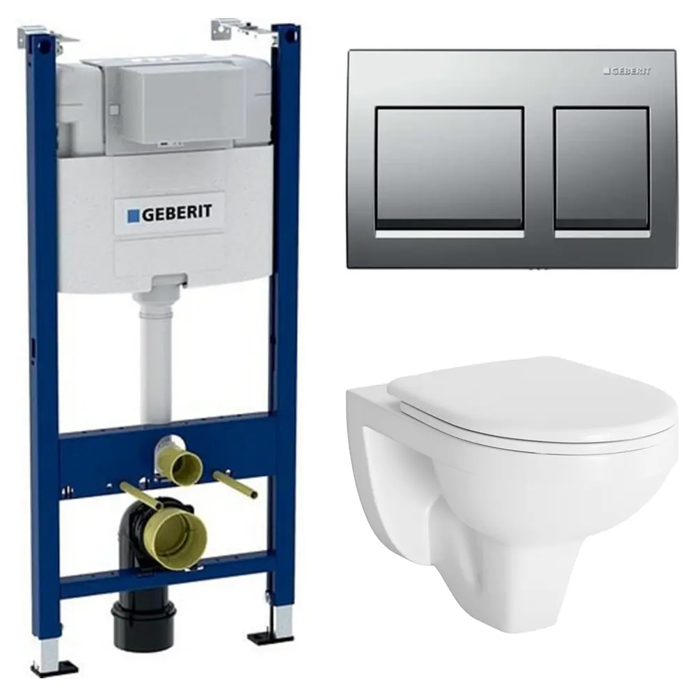 Комплект инсталляции Geberit Alpha с ободковым унитазом Damixa Jupiter клавиша Geberit Alpha хром 89445345 STLM-2180107