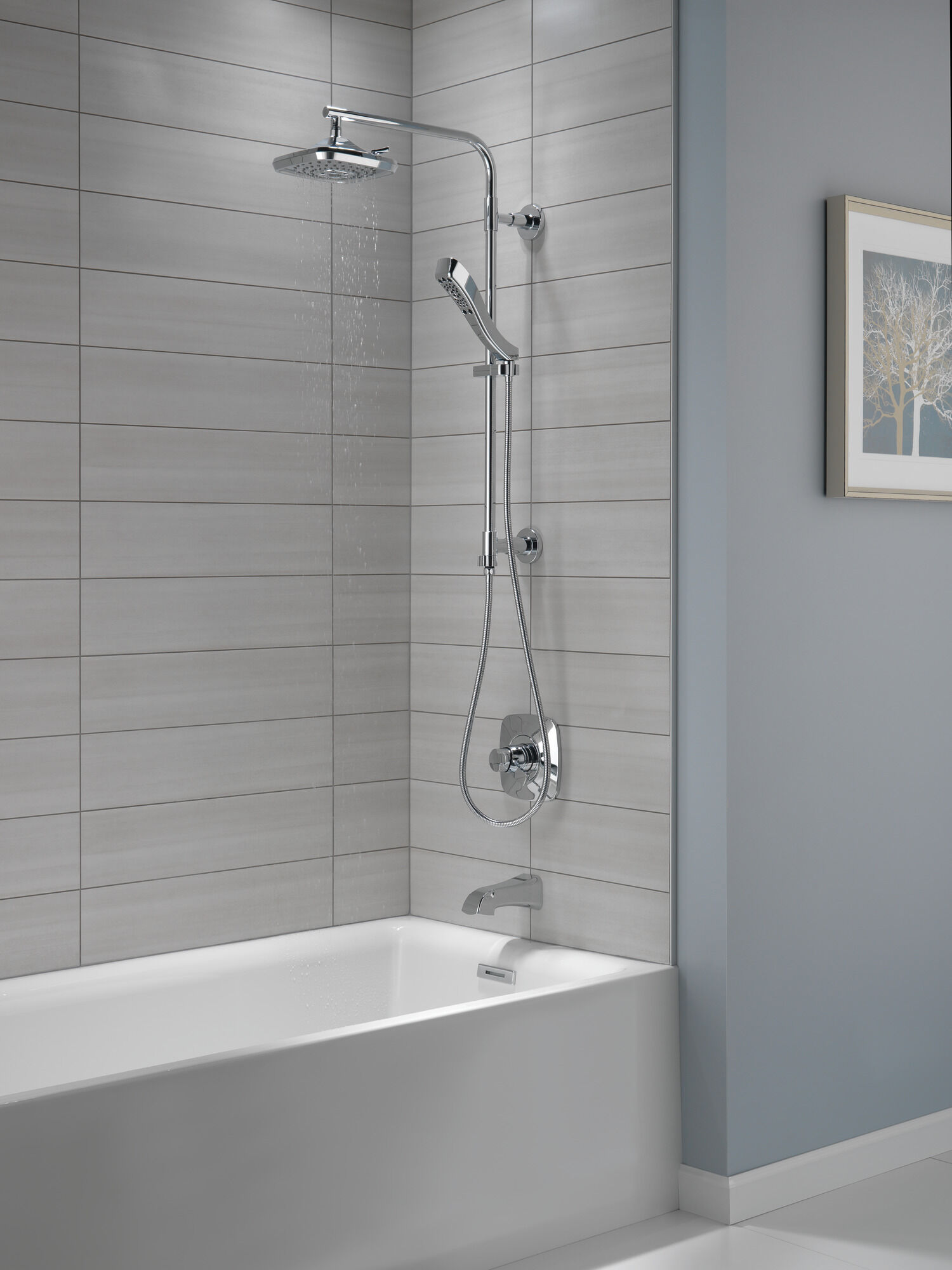 52690-CZ H2Okinetic® 3-х позиционная душевая лейка Raincan Delta Faucet Universal Showering Шампанское бронза  - Вид №4