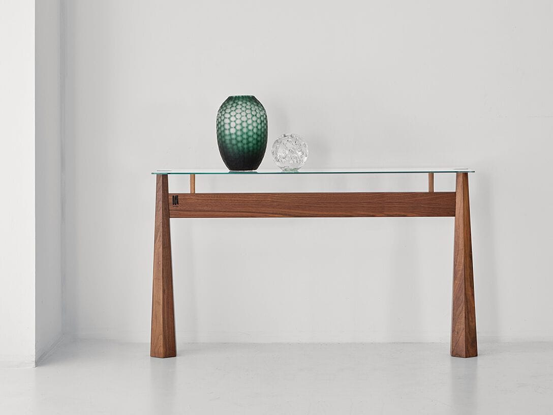 Прямоугольная консоль из дерева и стекла Modesign York ARCH-00112825