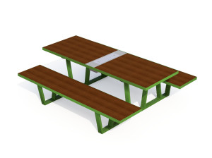 Прямоугольный стол для пикника WPC со встроенными скамейками