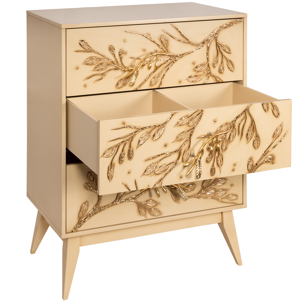 11629 Комод Oliva Branch Айвори Мраморное золото BOGACHO 4627196597433 - Вид №4