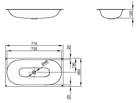 Прямоугольный встраиваемый умывальник Bette BetteComodo ARCH-00106370 - Вид №2