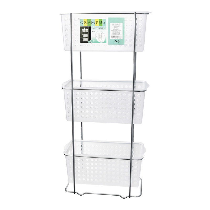 Этажерка прямоугольная трехэтажная хром(1/6) Grampus ЭТАЖЕРКИ GR812 - Вид №1