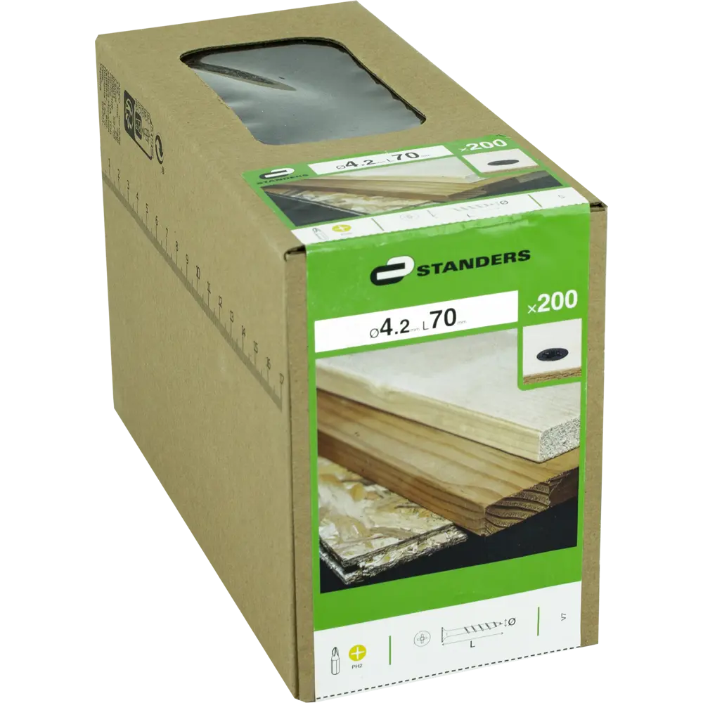 Саморезы для дерева STANDERS фосфатированные 4.2x70, 200 шт STLM-2117382 - Вид №2