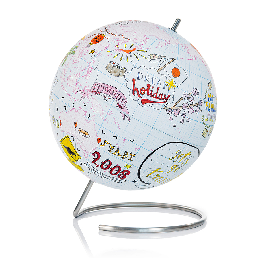 Глобус для разукрашивания Journal малый SUCK UK SKGLOBEGRID2 - Вид №5