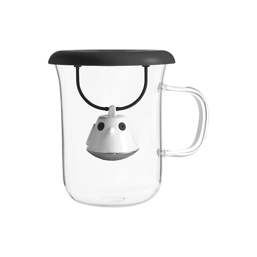 5676510BK Кружка с заварочной емкостью birdie swing 400 мл черная QDO 