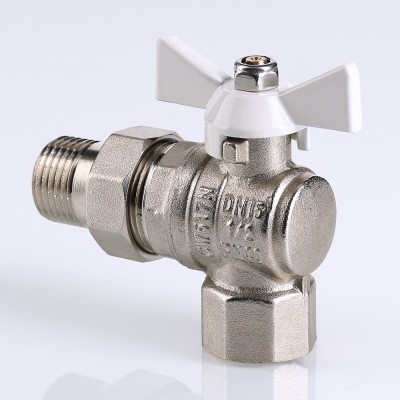 VT.228.NW.05 Кран шаровой VALTEC BASE угловой с полусгоном и белой ручкой Valtec 3/4"  - Вид №5