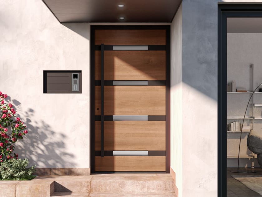 Алюминиевая входная дверь со стеклянными панелями WnD ATRIUM 75 - BLACK DESIGN ARCH-00056473