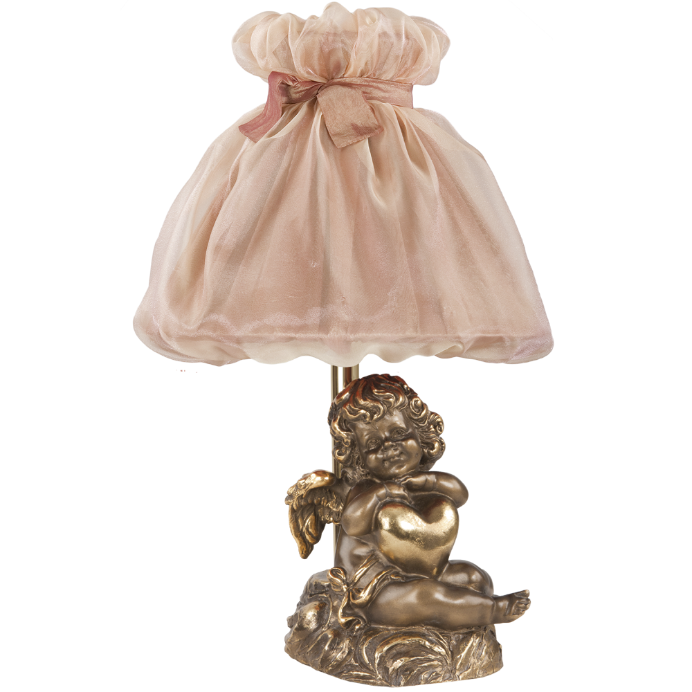 32090,34001 Настольная лампа Сердце Купидона Бронза Солнечный Персик BOGACHO 4627138210932, 4627138150788