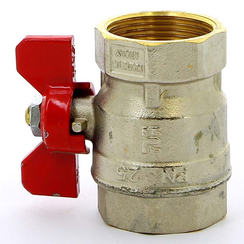 Кран шаровый TIEMME 1" ВВ бабочка редуцированный MISTRAL 2360012 - Вид №1