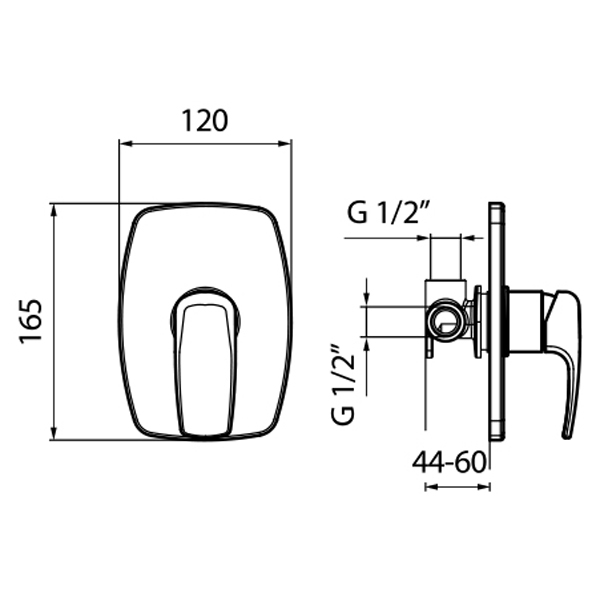 KI880101015 Смеситель для душа Webert Kimono - Вид №1
