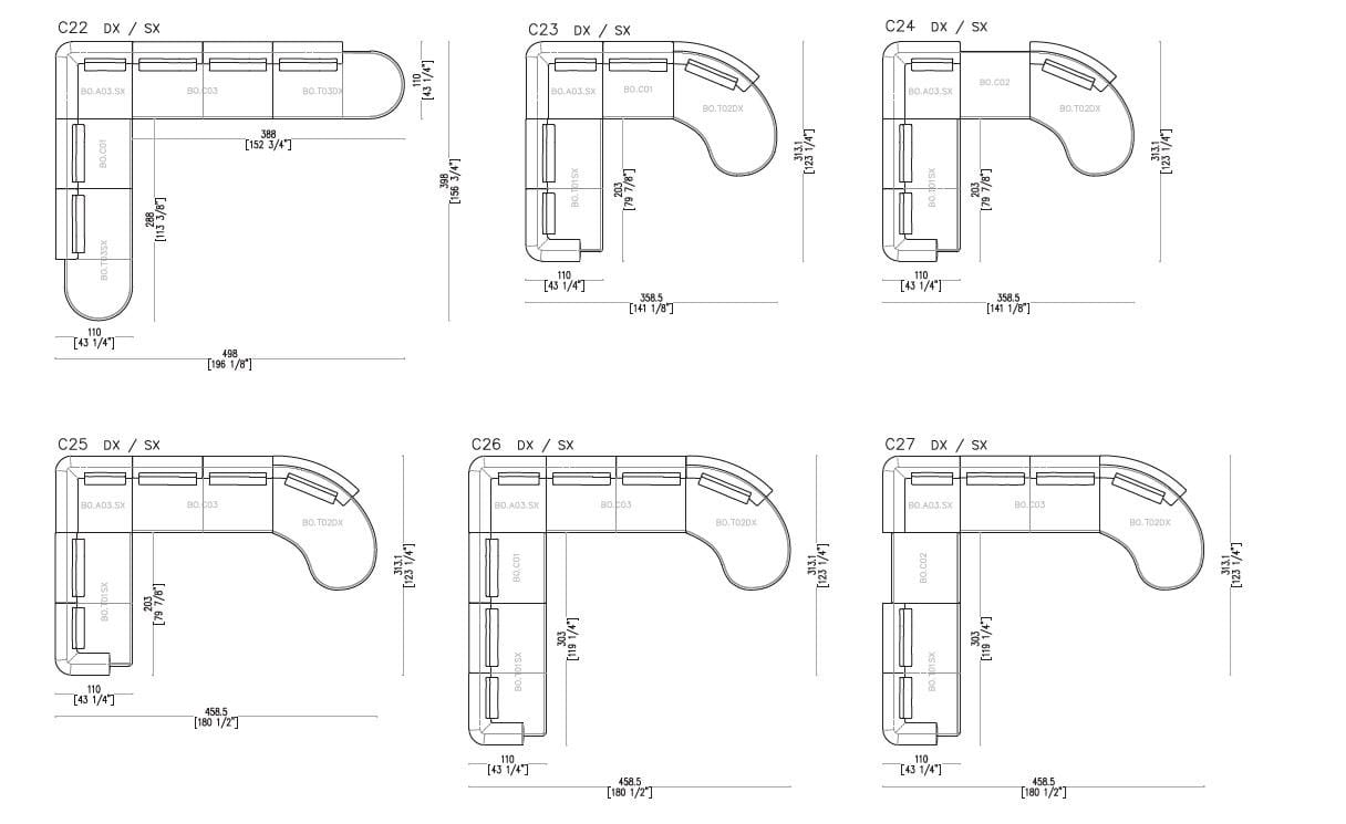 Секционный диван из изогнутой ткани Sicis Botero ARCH-00153012 - Вид №4