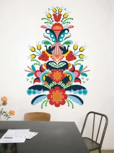 Moustache Клейкое виниловое украшение с цветочными мотивами