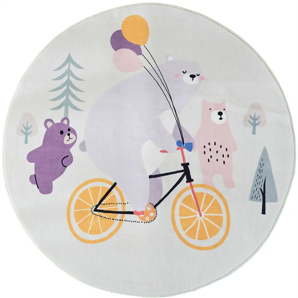 89370978 Ковер Kindora круг ø100 см полиэстер AZ-7 STLM-0830987 Santreyd  - Вид №1