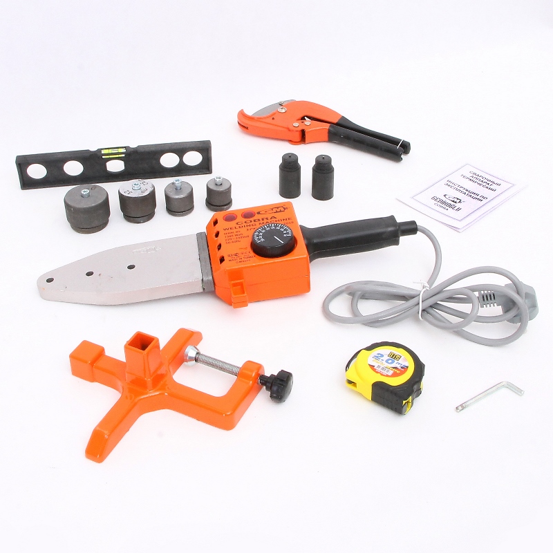 Набор монтажный GM Cobra для сварки PPR-труб 1500 Вт 16-75 мм, насадки 20-40 мм, резак, рулетка, уровень GM0005 - Вид №2