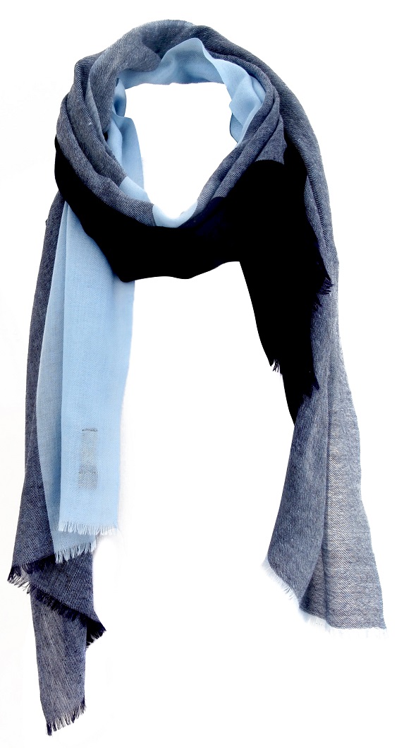 WILLY_BLUE Шарф WILLY BLUE голубой с синим 70/200 шерсть PETRUSSE Santreyd 