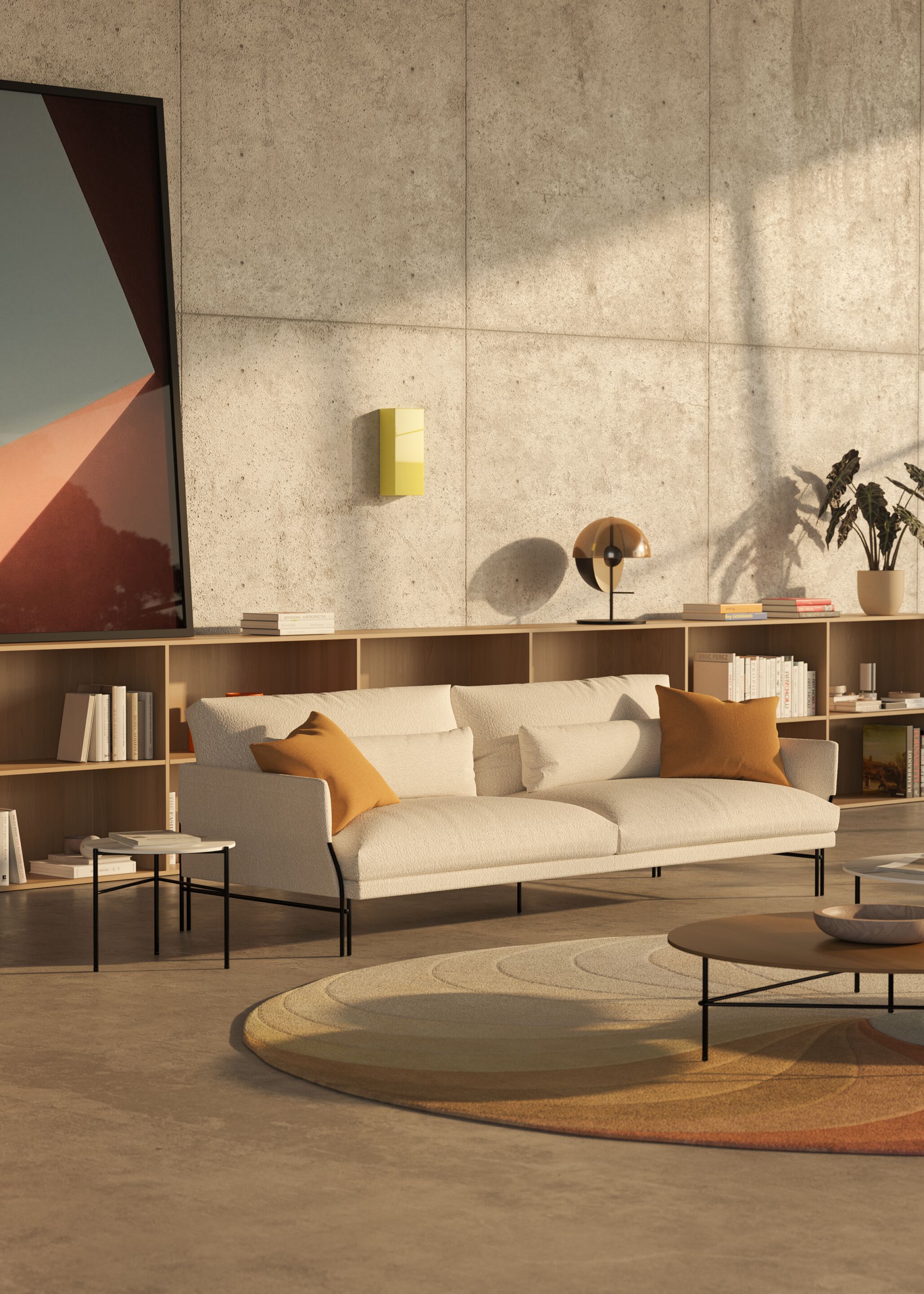 3-местный тканевый линейный диван Omelette Editions Majestic ARCH-00028042 - Вид №2