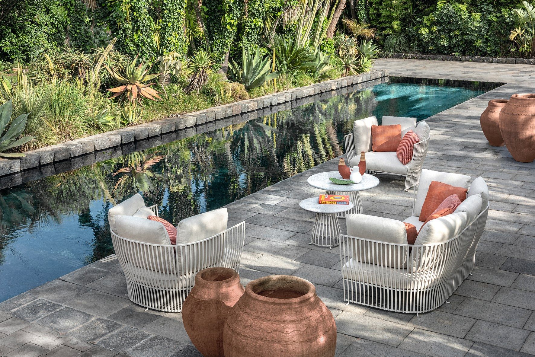 Тканевое и алюминиевое садовое кресло с подлокотниками Ethimo Venexia ARCH-00088409 - Вид №4